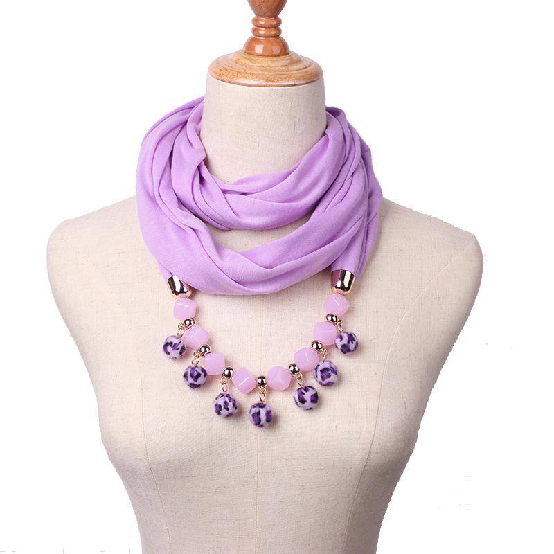 Small Fur Ball Necklace Scarf Women's Spring Autumn Winter Fashion Scarf