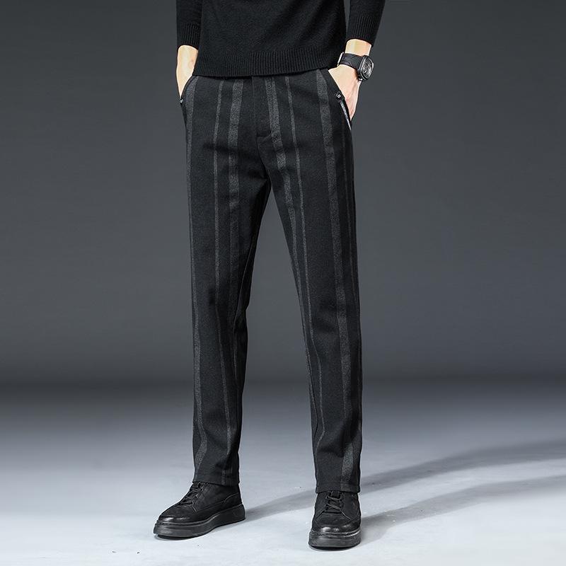 

Мужские узкие эластичные брюки в полоску: Модные повседневные брюки в деловом стиле 30 (2.3 feet) 120 jin