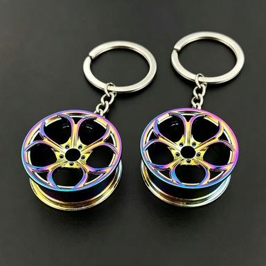 

2Pcs Car Modification Wheel Keychain Pendant Wulian Wheel Hub Keyring Alloy Accessories Key Ring Metal Key Chains Creative Gift