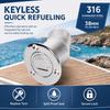 Stainless Steel Keyless Cap 38mm Boat Fuel Cap Solid Gas Filler Neck  Yacht Fuel System Refit