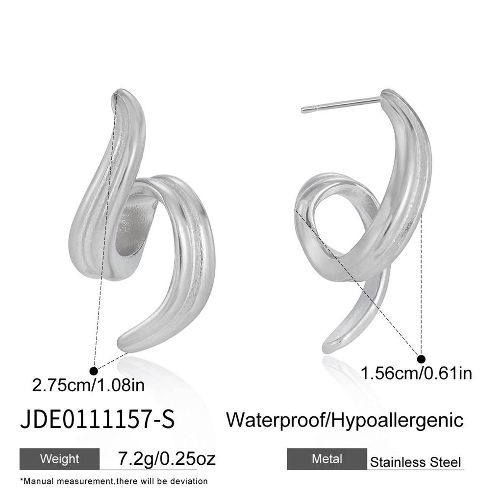 Youthway Minimalist Spiral Stud Earrings For Women 18K Gold Plated Stainless Steel Earrings Simple Fashion Jewelry Gift