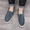 Men Loafers Shoes Summer Shoes Man New Fashion Canvas Footwear Soft Flat Comfy Flock Suede Leather Men Casual Vulcanized Shoes