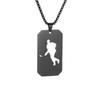 Collana Ciondolo Accessorio Acciaio Inossidabile Piatto Quadrato Vuoto