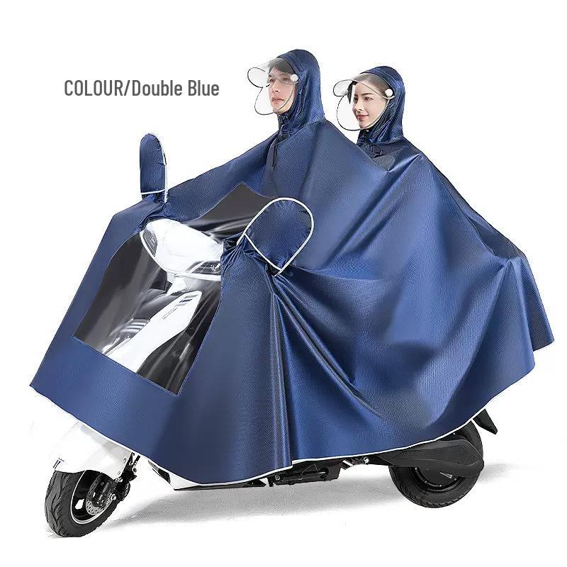 Men's Waterproof Electric Vehicle Poncho: Extra Thick, Anti-Storm, Enlarged for Motorcycles and Battery Cars