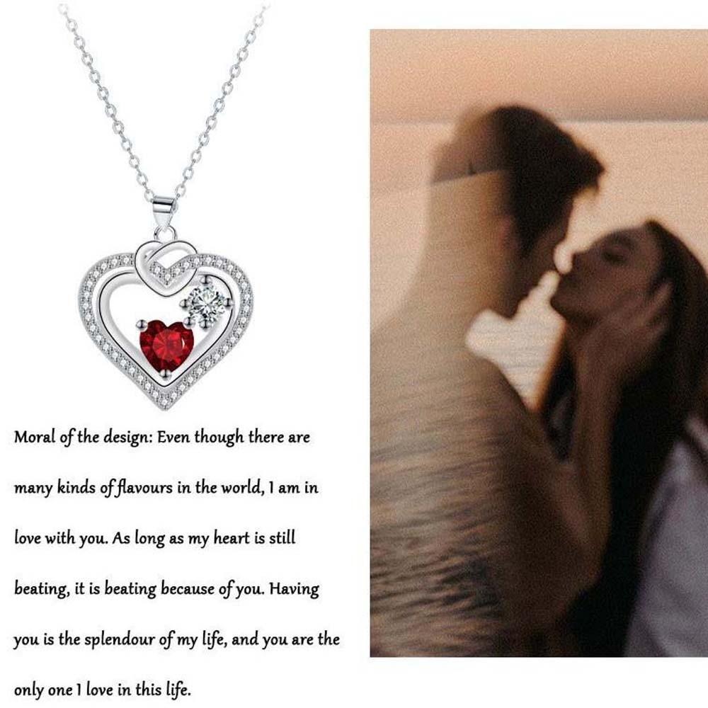 Rhinestone Heart Rose Necklace Neck Accessories Valentine's Day Clavicle Chain Wedding Anniversary