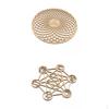 2 Pieces Sacred Geometry Wall Art Sculpture Wood Grid Hanging B 14cm