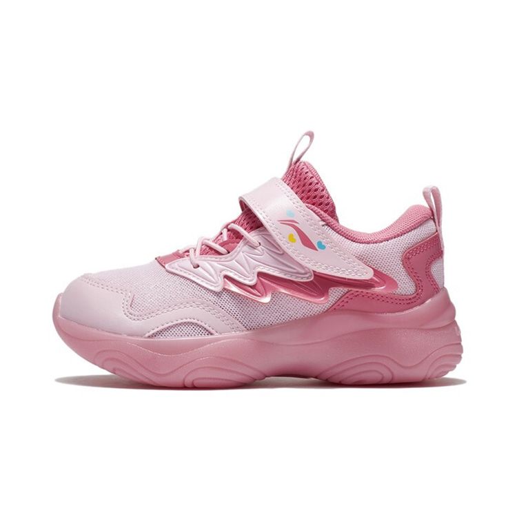 Li Ning Kids Comfortable Sports Non-Slip Shock Absorbing Wear-Resistant Low-Top Casual Shoes Kids Casual Shoes Pink YKNS012-4