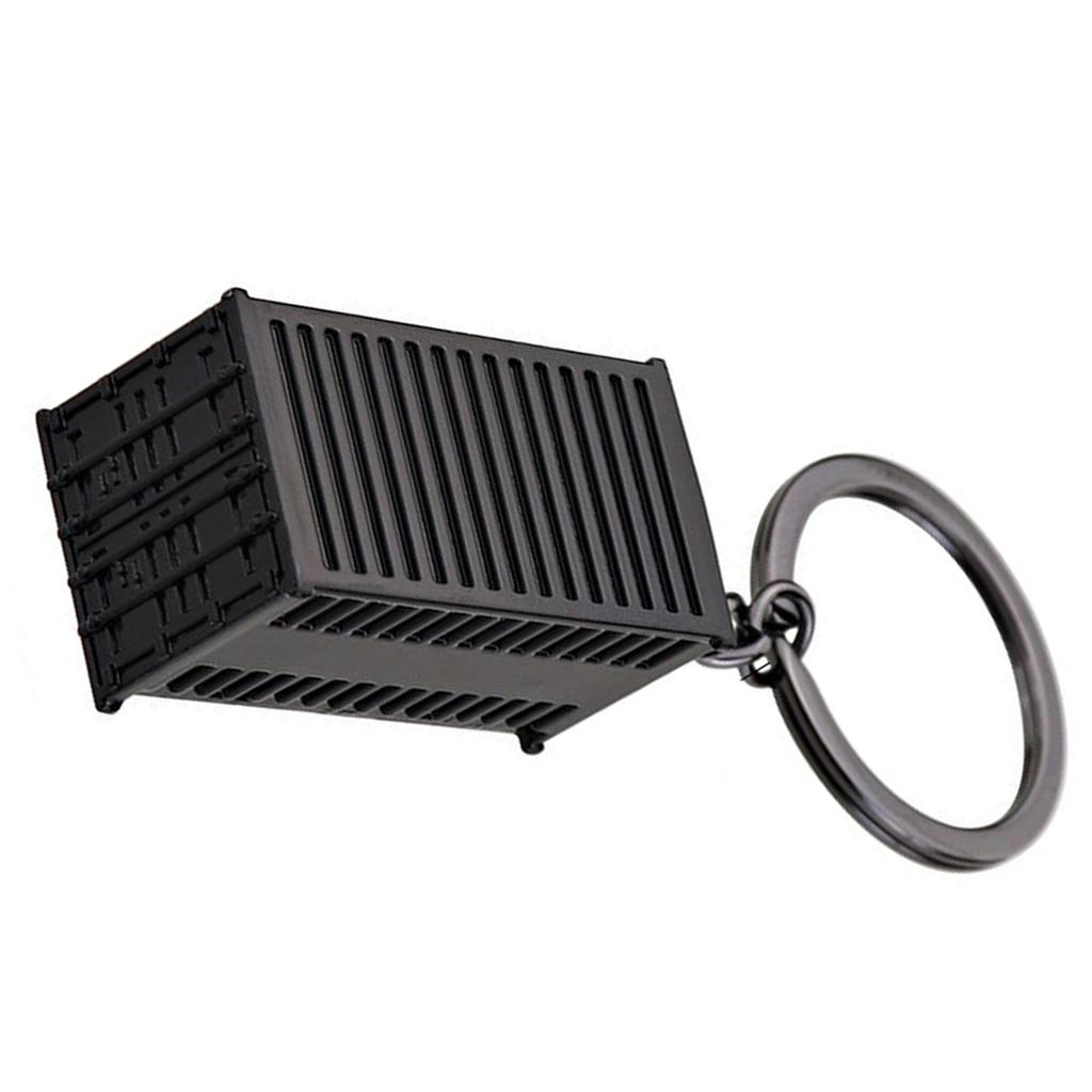 Novelty Shipping Container Inspired Key Holder Wear Resistant Metal Construction Portable Size Versatile Decoration For Keys Bags And Automotive