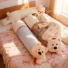 Long Dog Pillow Stuffed Animal Cute Puppy Leg Pillow Fluffy Back Support Cushion Cuddly Plush Toy for Side Sleeping Sitting