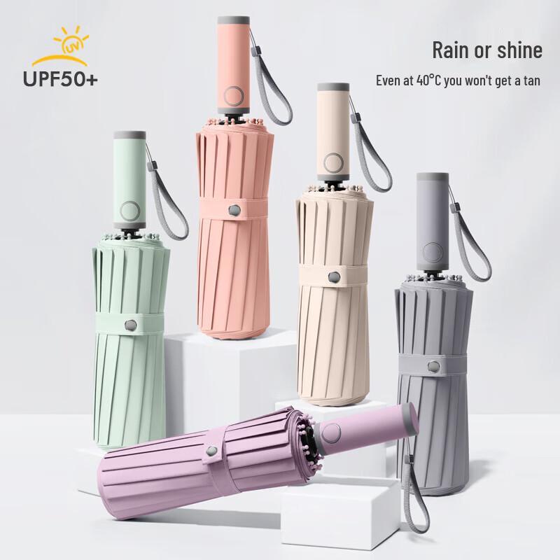 MAYDU M3369 Automatic 3-Fold UV Sun & Rain Umbrella