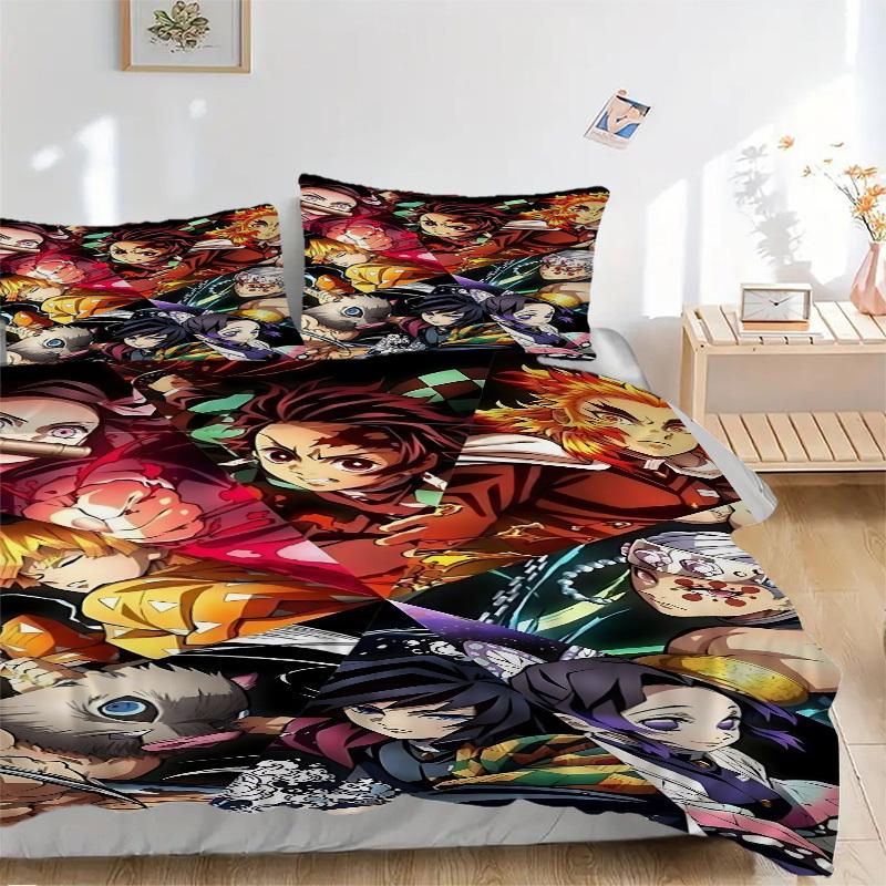 

3 шт. Комплект постельного белья «Клинок, рассекающий демонов»: Идеально для спальни или гостевой комнаты. Мягкий и удобный, без наполнителя yy251031030 135x200cm