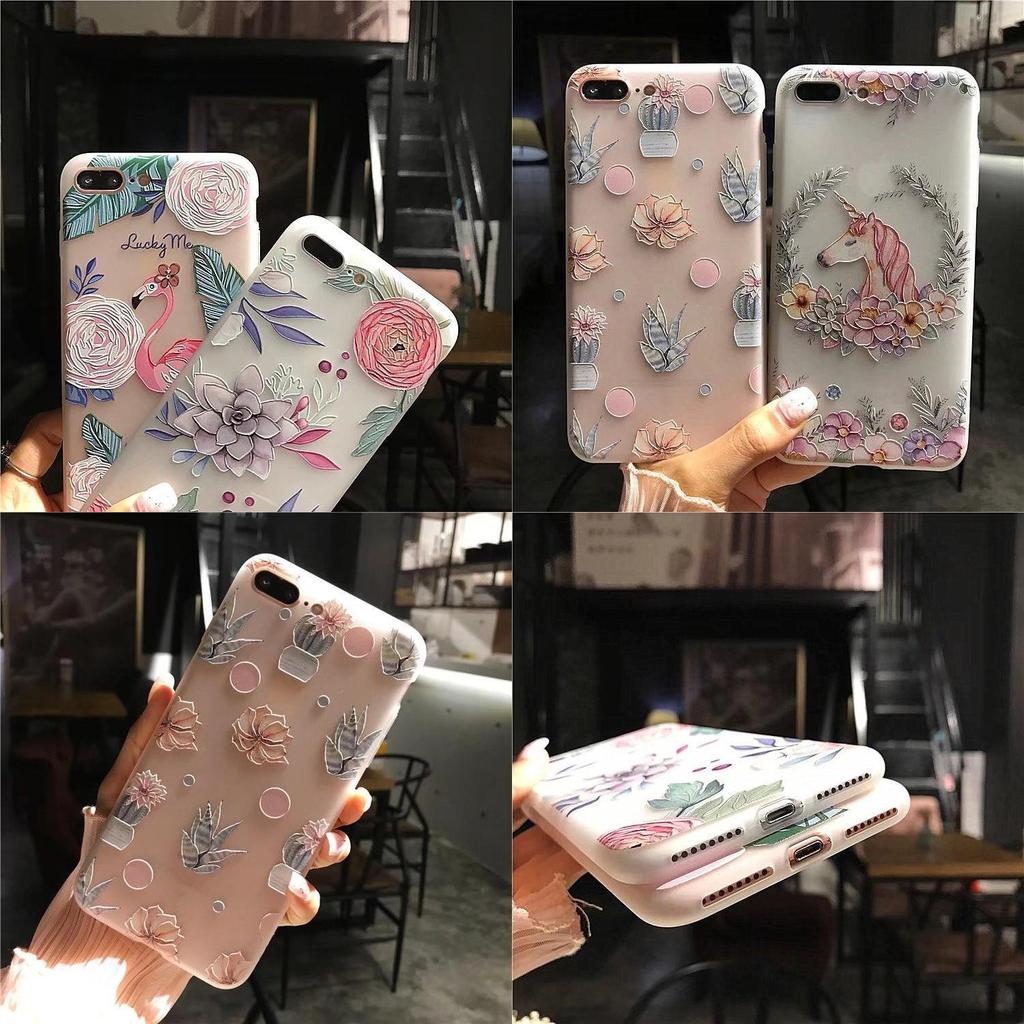 For 87 Iphone Plus X Flower Pattern 3d Cute Soft Case Silicone Tpu Back Cover