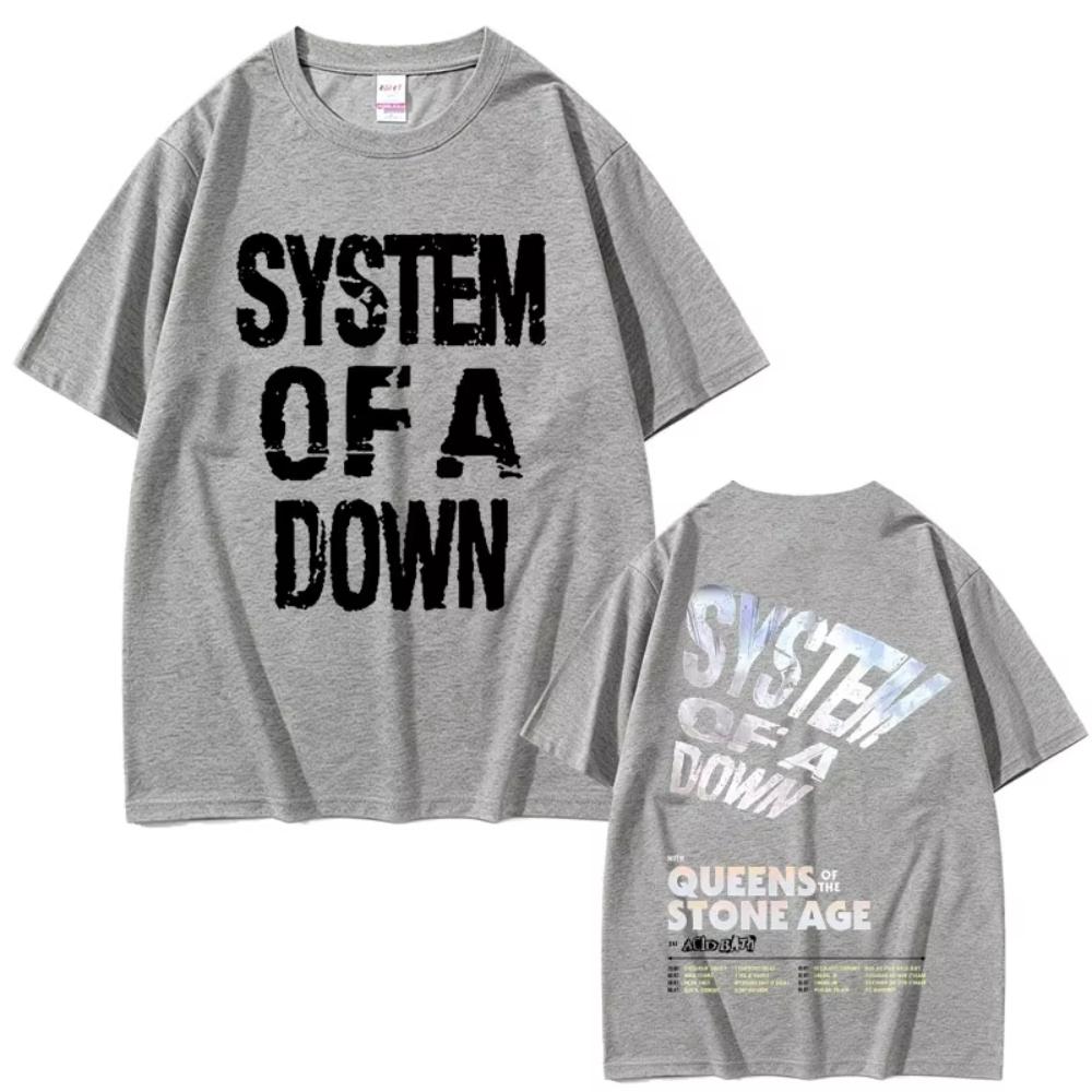 Limited System of A Down Tour 2026 Tshirts Men Women Rock Vintage Oversized T Shirts Mens Casual Cotton Short Sleeve Tshirts