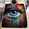 Flannel Colorful Eye Pattern Blanket 3D Printing,Soft Fleece Throw Blanket for Sofa Bed Travel Camping,Office Couch Chair Bed
