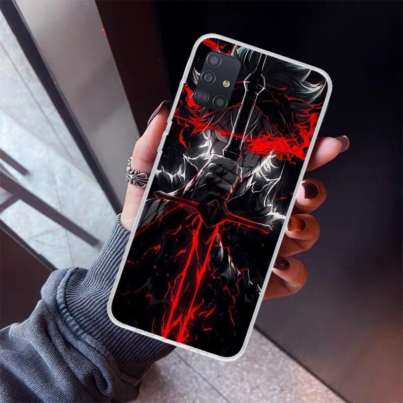 

Black C-Clovers Anime Phone Case For Samsung Galaxy A52 A51 A50S A32 A22 A12 A02S A72 A71 A31 A70 A30S Note 20 Ultra 10 Plus S10 Samsung Note 20