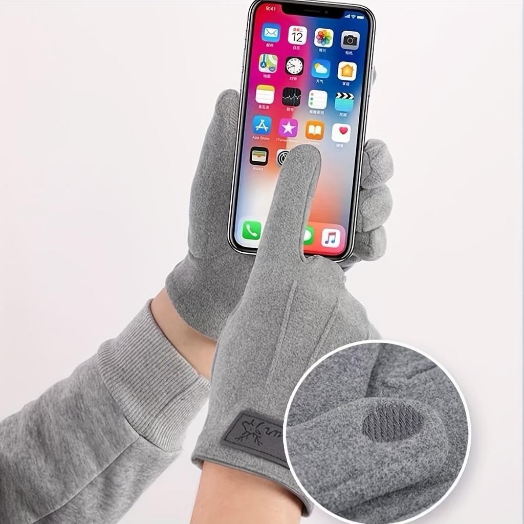Men's Winter Gloves - Cold Weather Full-finger Gloves for Cycling, Outdoor Travel and Daily Use, Machine-washable Solid Color Design