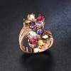 European & American Fashion Women's Colorful Zircon Flower Ring