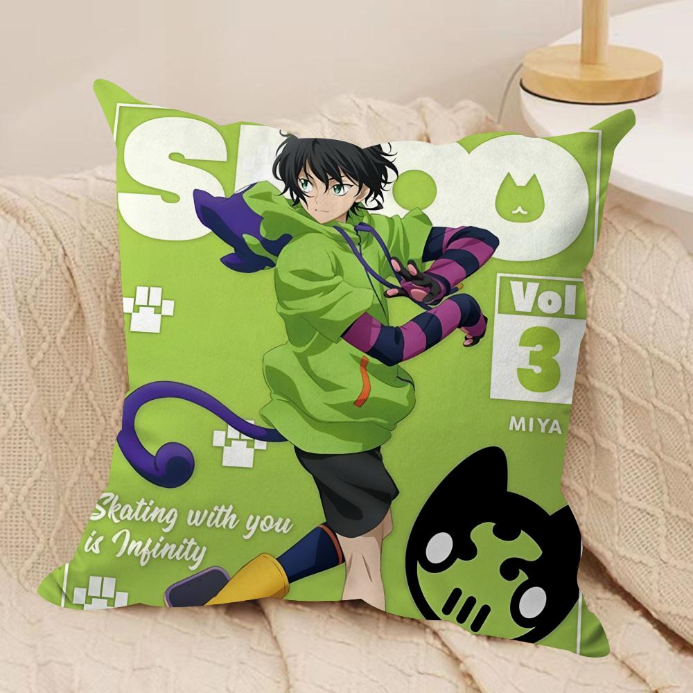Sk Miya Chinen Langa Hasegawa Cushion Cover Silky Short Plush Invisible Zipper Dustproof Sofa Pillow Case For Home Decor