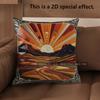 2D Sunset Desert Landscape Throw Pillow Covers Pattern Cushion Cover Suitable For Sofa Bedroom Car Pillow Cover