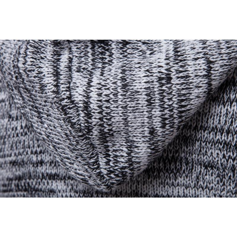 Herren Strickjacke mit Kapuze Dicker Pullover Winter Neuer Pullover zum Tragen eines warmen Freizeitmantels Schlanker bequemer modischer schwarzer Mantel