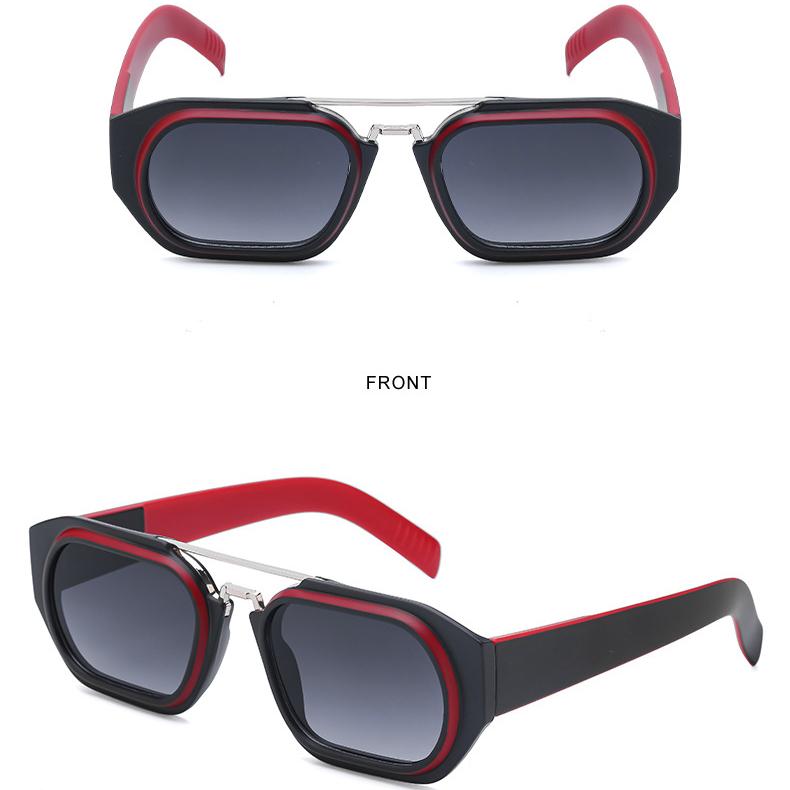 Gafas de sol para mujer Protección solar Protección UV Moda Retro Cuadrado Gafas de sol de doble haz Gafas de conducción para hombres Tiro en la calle Gafas de viajero