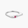 New Minimalist  CopperChevron Ring for Women, Birthstone & CZ Accent, Stackable Statement Daily Jewelry Gift