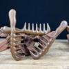 Wood Comb Head Meridian Natural Wood Long Handle-Comb Multifunction Insert Teeth Massage Combs