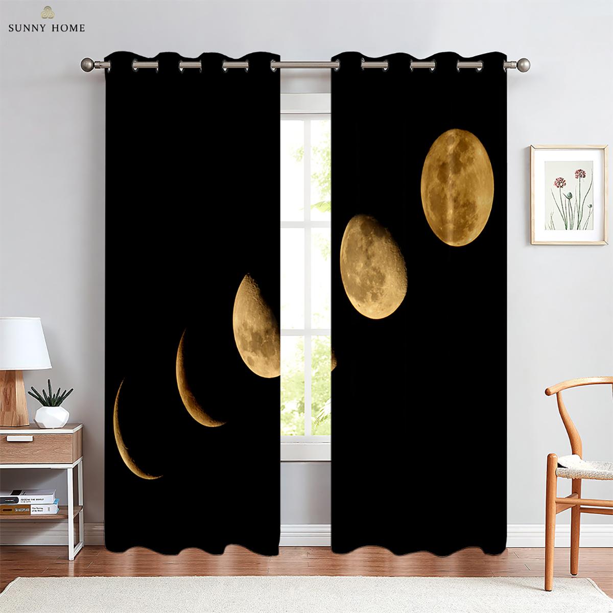 

Starry Skycurtains Dreamy Planet Print Print Printcurtains Bedroom Space Living Space Balcony Areawindow Curtains Home Decorative Piece W50xH140(CM)x2PCS&Grommet Top