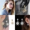 Stylish Korean Style Star Earrings Sparkling Silver Plated Studs For Women