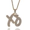 Náhrdelník s přívěskem XO Srdce a písmeno pro páry – Trendy hip hopový styl