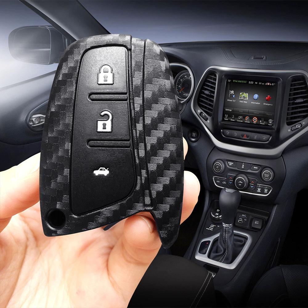 Kohlefaser Silikon Auto Schlüsselhülle Abdeckung Fob Für Genesis G80 Für Hyundai Santa Fe Grandeur HG 3DM Grand IX45 EQUUS Azera Limousine