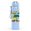 1PC Color Toy Truck Collection Print 750ml Color Plastic Sports Water Bottle Leakproof Flip Straw Lid Suitable for Sports Office Home Use