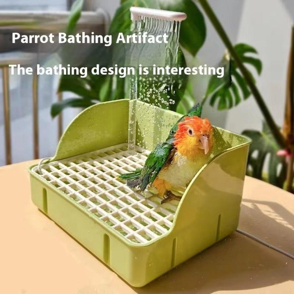 Automatic Circulation Parrot Shower Basin Detachable Bird Shower Fountain for Lovebird