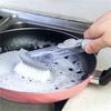 Dish Brush Cup Dishwashing Handheld Scrubber with Dispenser Kitchen Bathroom Bathtub Scrub Housekeeping Room Accessories