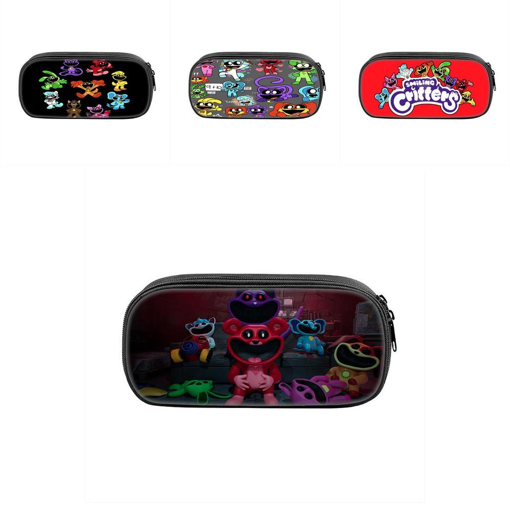 Smiling Critters Cartoon Pencil Case Nylon Kids School Supplies Storage For Children