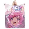 Pink Natsuki Anime Games Velvet Throw Blanket Anime Blanket for Home Bedroom Warm Bedspread