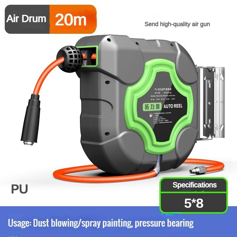 Wall Mounted Air Drum Tube Winding Device Automobile Repair And Beauty Tool Automatic retractable Hose Pipe Reel