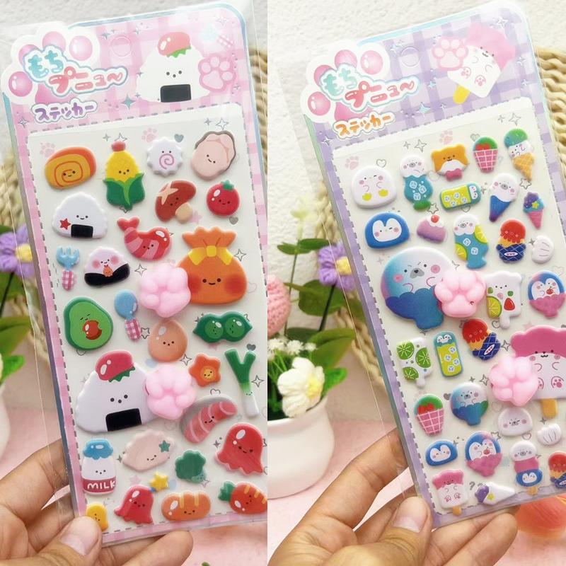 2-4pcs 3d Relief Bubble Stickers Cute Rabbit Cartoon Children Diy Stickers Phone Cases Handmade Diy Materials Sticker