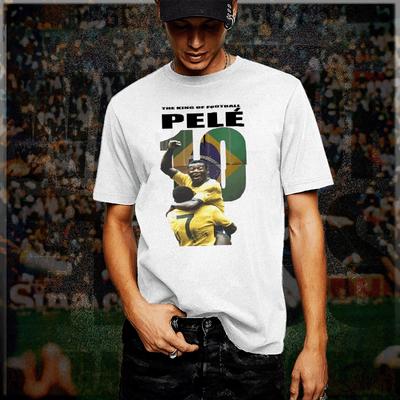 Fußball T-Shirt Tops T-Shirts Unisex Pele Fußballlegende Weltmeisterschaft, Brasilien, neues weißes T-Shirt, S-3XL