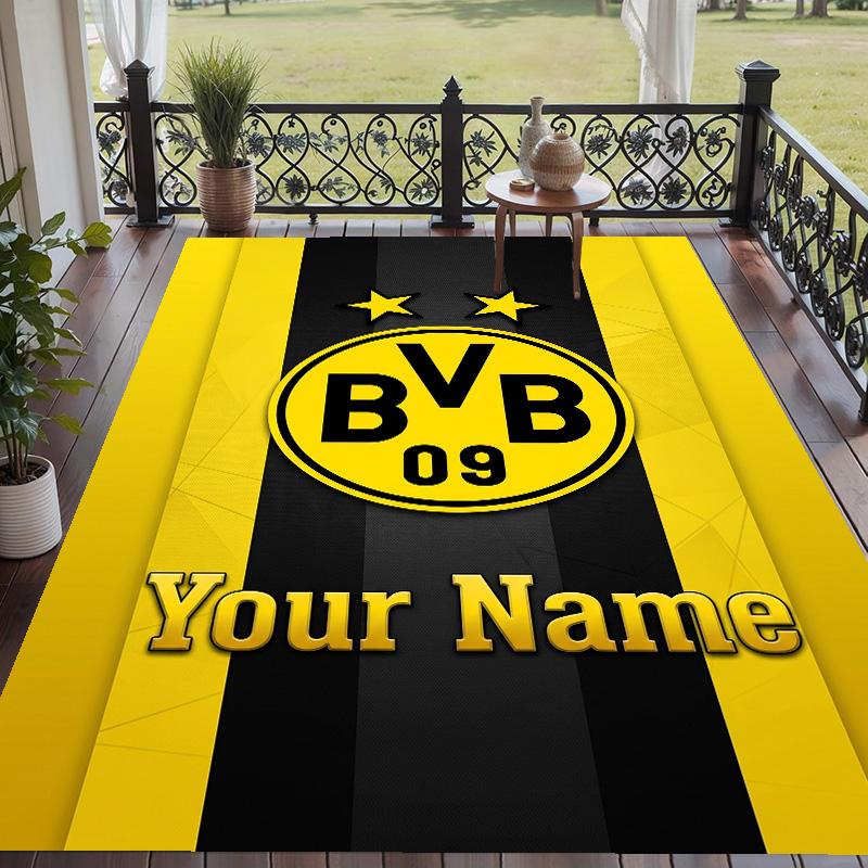 Benutzerdefinierter Teppich mit Aufdruck Borussia Dortmund Rutschfester Bodenbelag Für Wohnzimmer-Dekoration