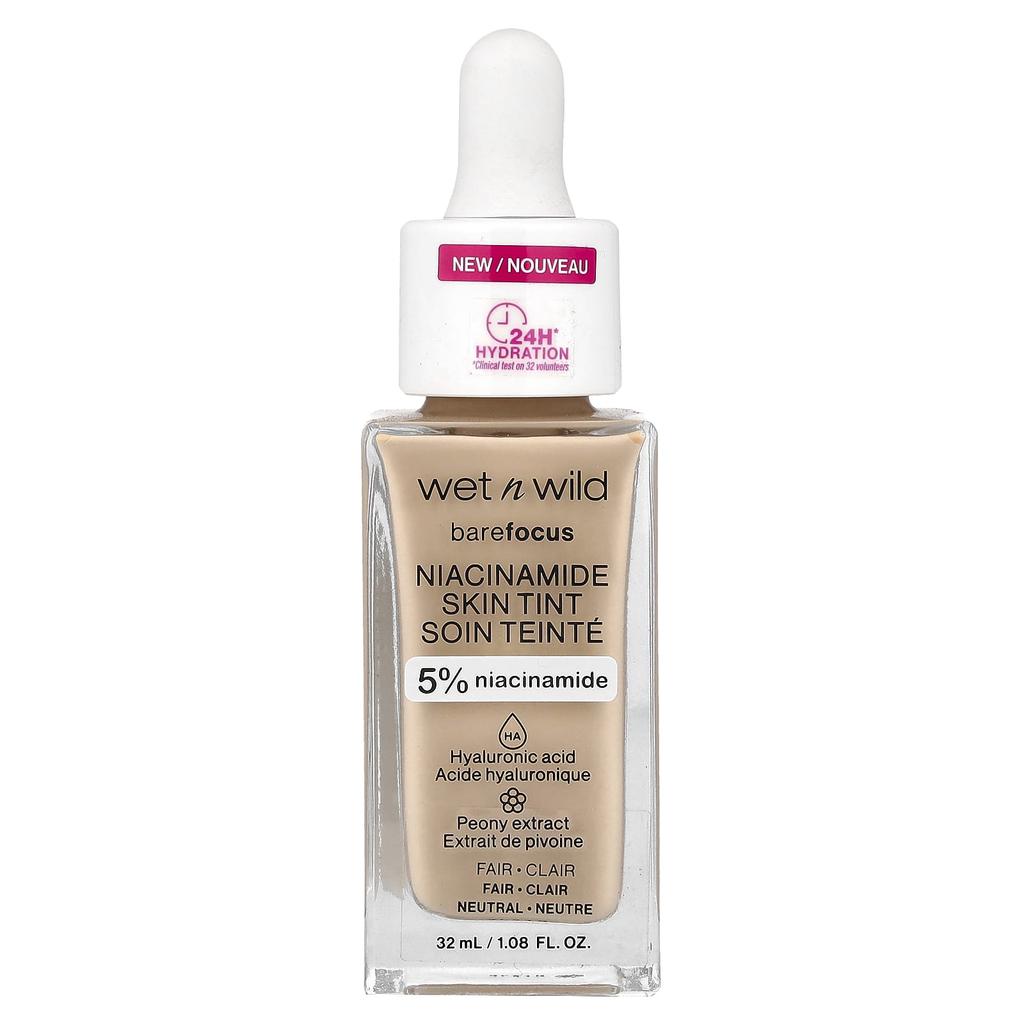 Wet N Wild Barefocus, Niacinamide Skin Tint, Light, 32ml (1.08fl Oz)