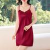 Spring and Summer Satin Lace V-neck A-shaped Skirt Korean Version Loose and Pure Design Versatile Suspender Dress