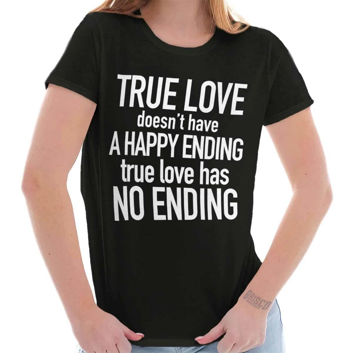 True Love Quote Inspirational Saying Romance Womens Top Junior Graphic Tee M