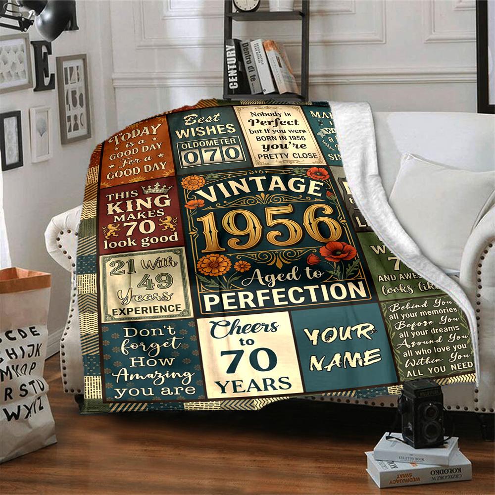 Vintage 1956 Years Customize Your Name Blankets Are Warm Soft Blankets Perfect For Naps Sofas And Relaxation They Also Make Great Christmas Halloween
