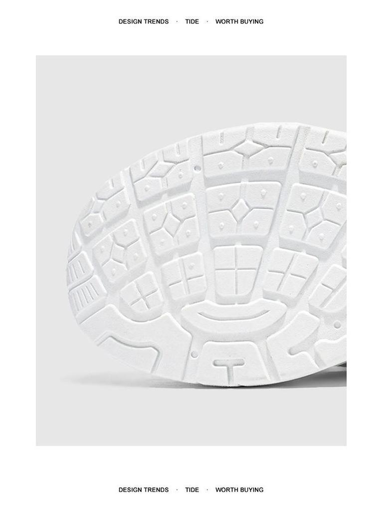 Men's Trendy High-Top White Sneakers: Breathable, Versatile Thick-Soled Casual Shoes