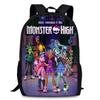 Monster High Unisex 15in Backpack Ergonomic Support Oxford Fabric Schoolbag
