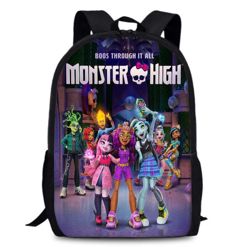 Monster High Unisex 15in Backpack Ergonomic Support Oxford Fabric Schoolbag