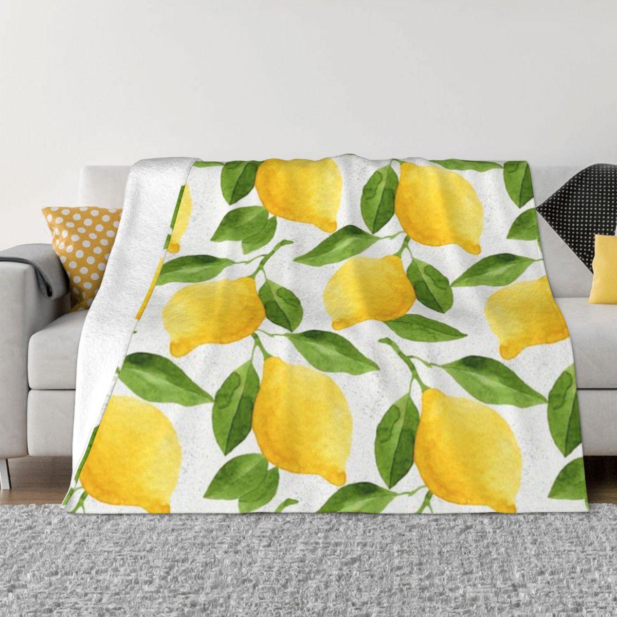 Watercolor Lemon Pattern Custom Home Decor An Ultra-Soft Micro Fleece Blanket 30x40in