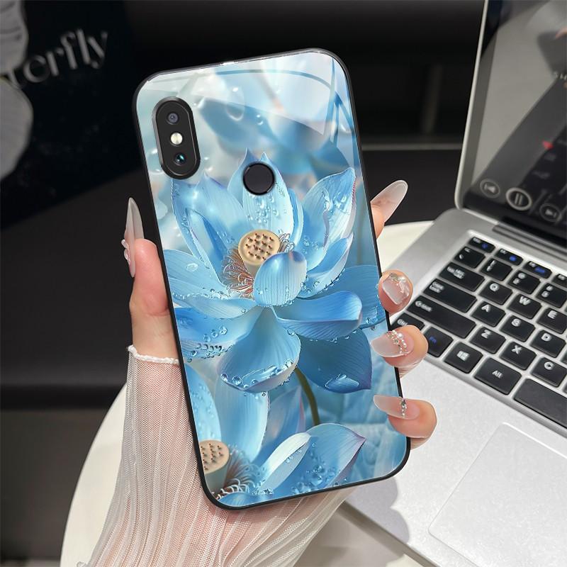 For Redmi Note 5/Note 6 Phone Case Trendy Design Tempered Glass Bumper For Xiaomi Redmi Note 5 6 Pro Full Protection Back Covers