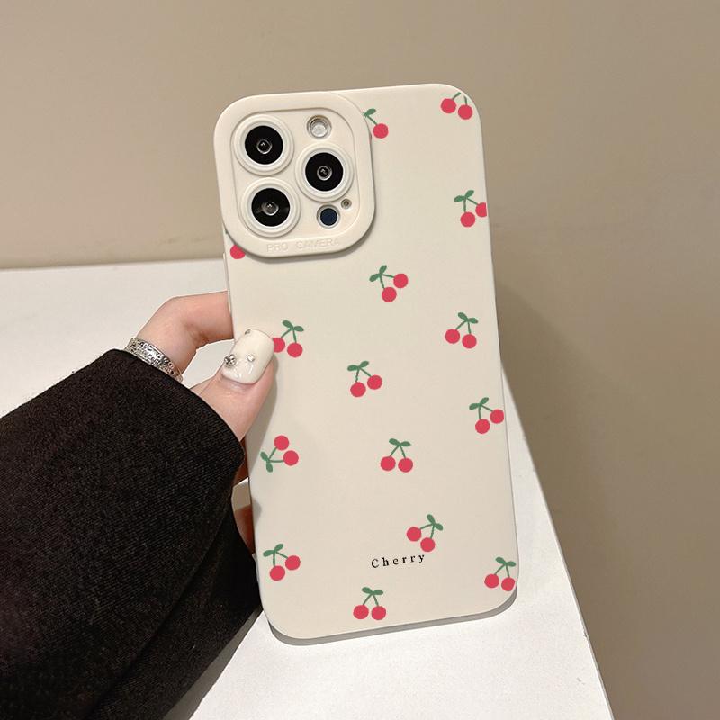 Cartoon Cherry Design Mobile Phone Case Suitable for iPhone 17 16 15 14 13 12 11 Pro/ Max /Plus Anti-fall and Shockproof